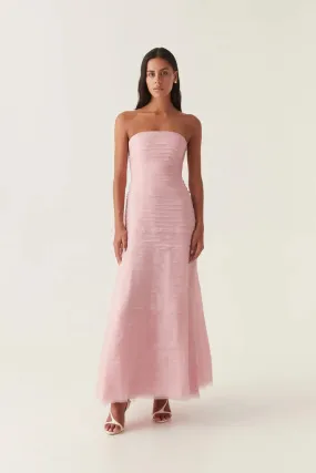Aje Soundscape Maxi Dress Size 8 Chalk Pink