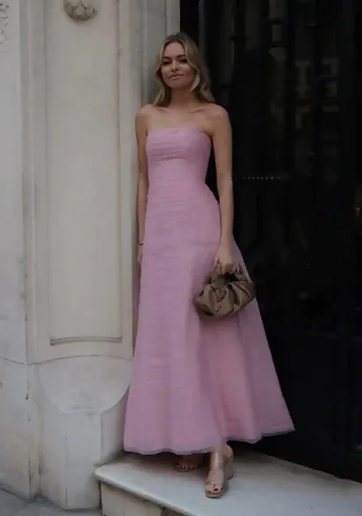 Aje Soundscape Maxi Dress Size 8 Chalk Pink