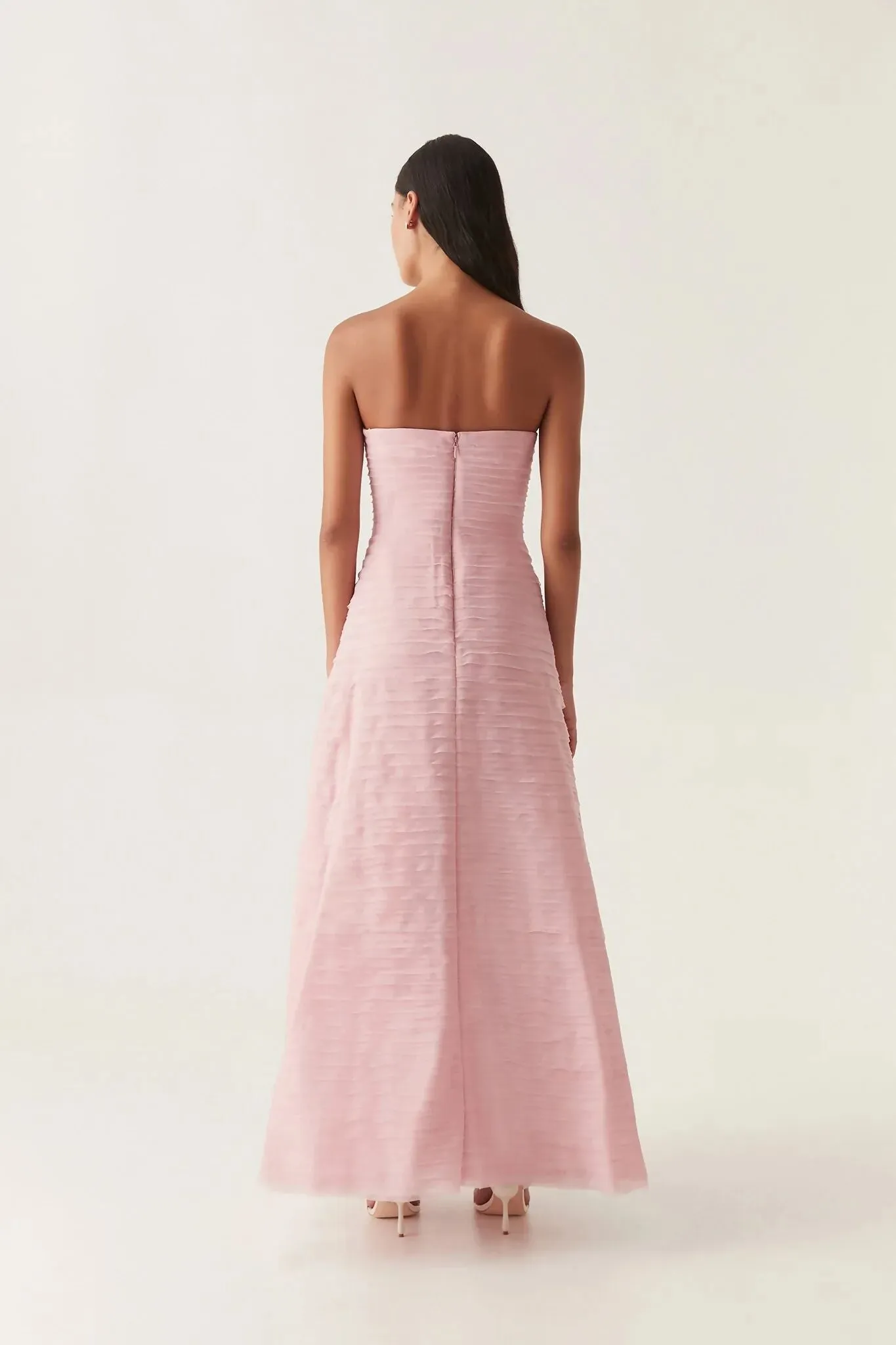 Aje Soundscape Maxi Dress Size 8 Chalk Pink