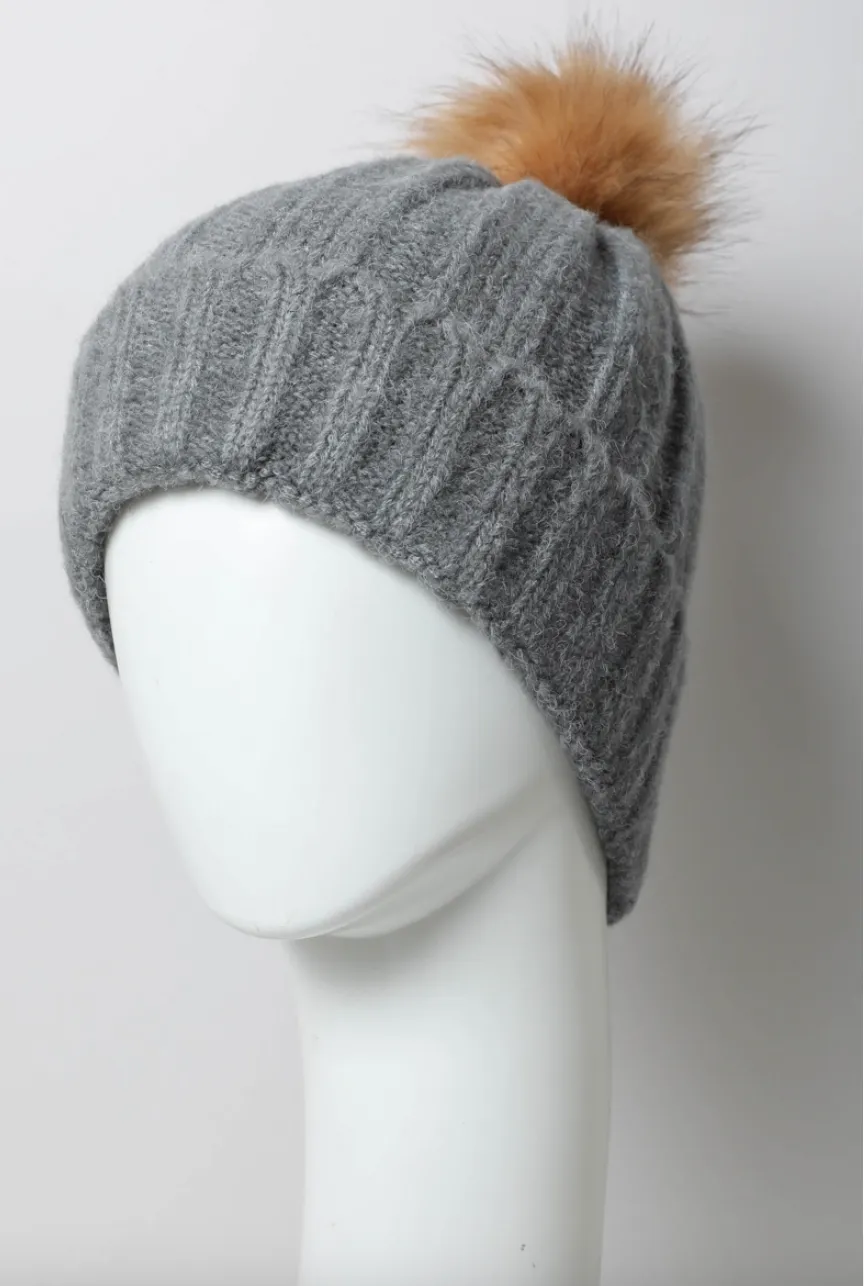 Basic Ribbed Pom Beanie