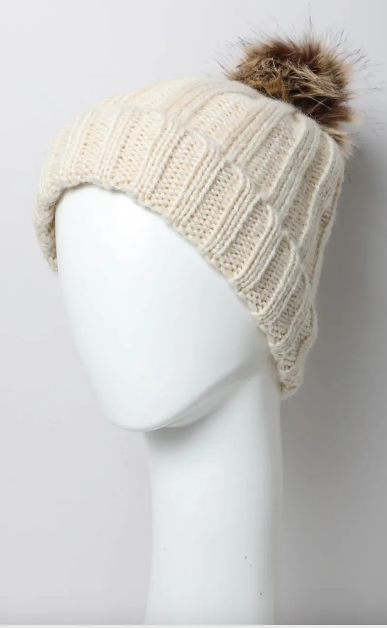 Basic Ribbed Pom Beanie