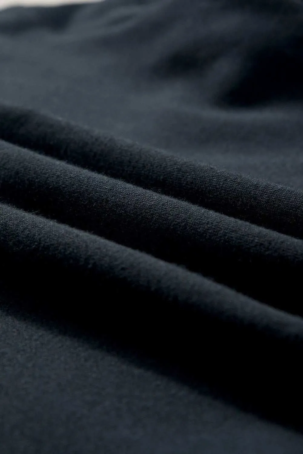 Black Plain V Neck Collared Pocketed Sweatshirt - Chic Comfort