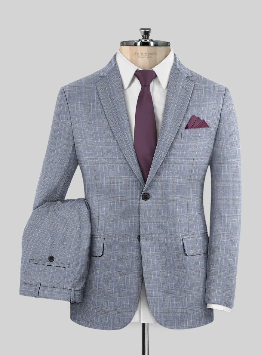 Caccioppoli Sun Dream Dorna Blue Wool Silk Suit