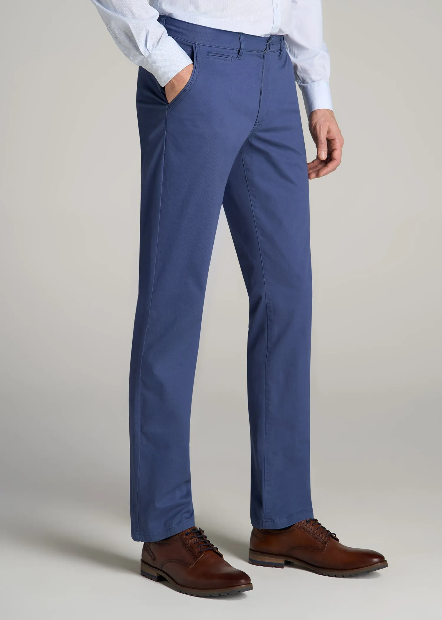 Carman TAPERED Chinos in Steel Blue - Pants for Tall Men