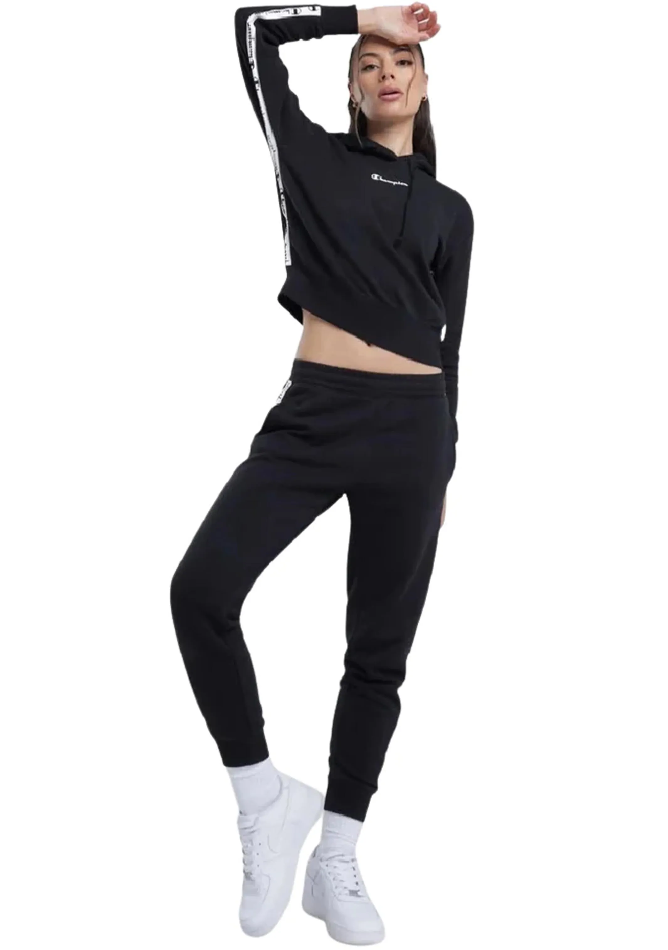 Champion Womens EU Rochester Tape Hoodie <br> CRRXA1 BLK