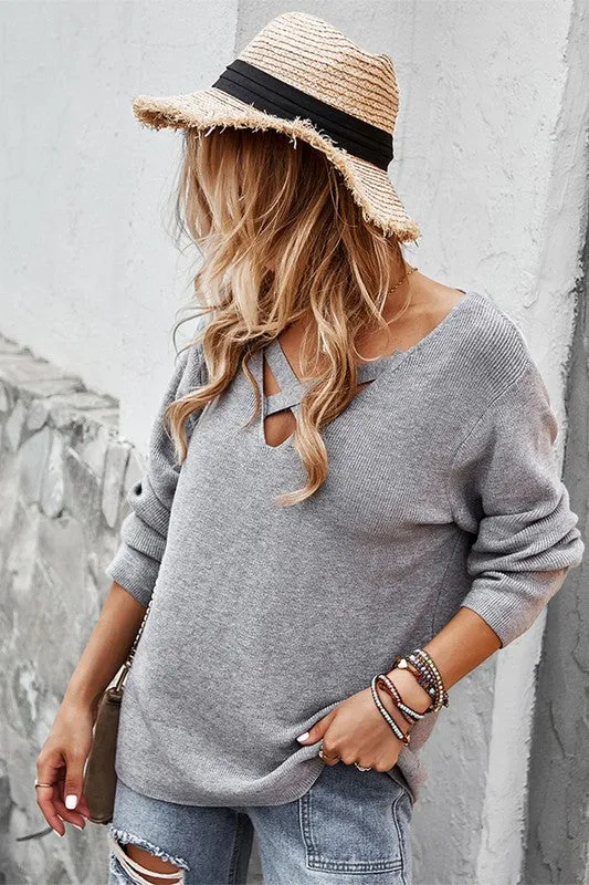 Crossed Front Sweater
