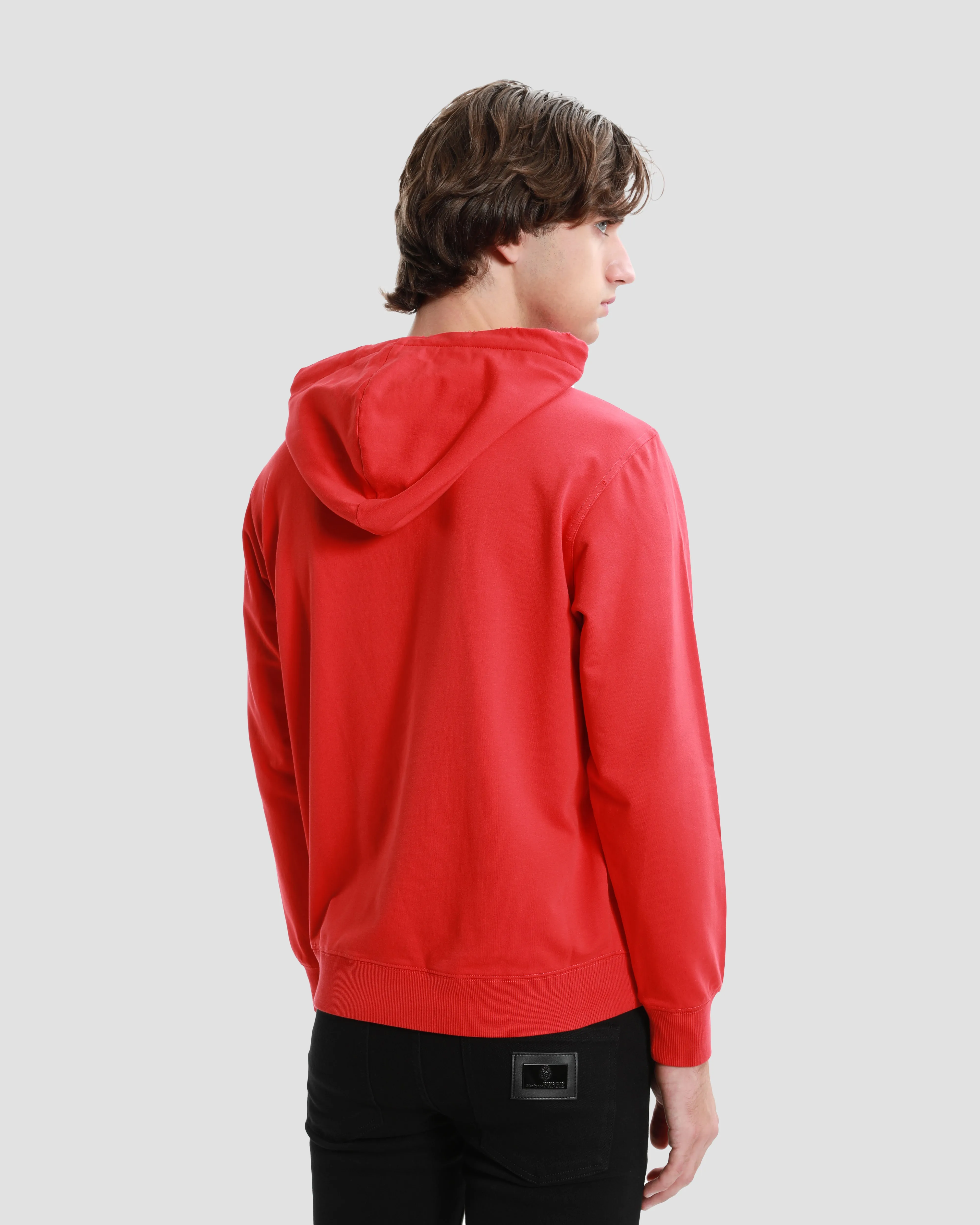 Embroidered Front Hoodie Sweater