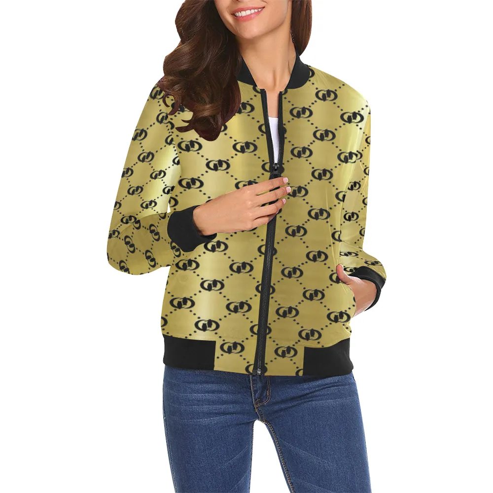 EXCELLENCE GLDBLCC All Over Print Bomber Jacket for Women