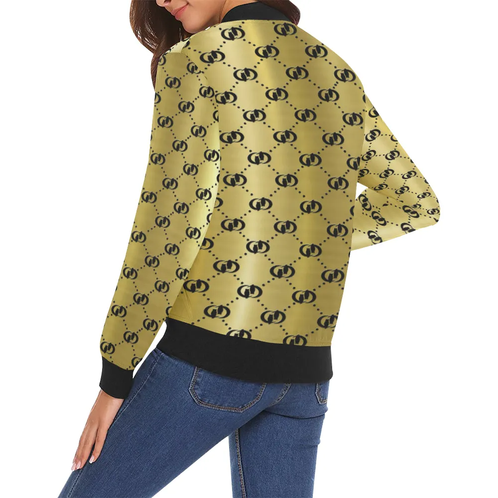 EXCELLENCE GLDBLCC All Over Print Bomber Jacket for Women