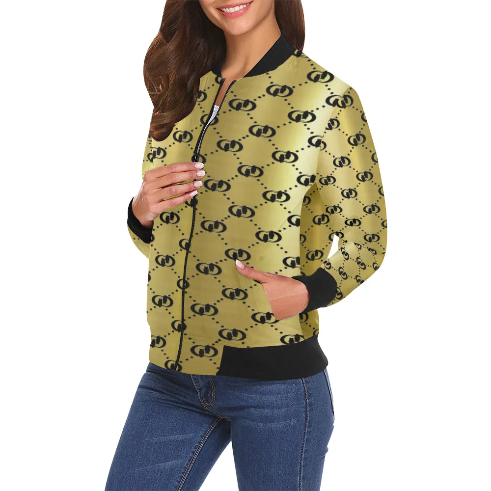 EXCELLENCE GLDBLCC All Over Print Bomber Jacket for Women