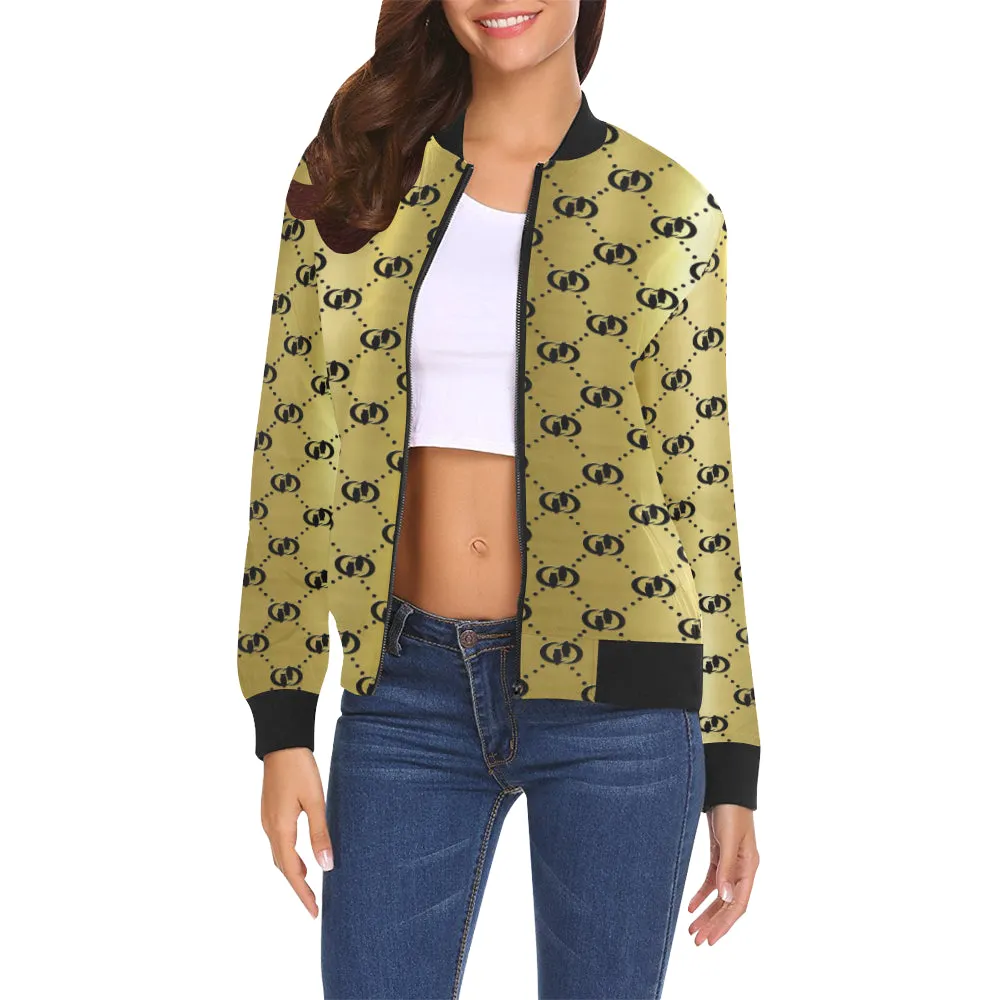 EXCELLENCE GLDBLCC All Over Print Bomber Jacket for Women