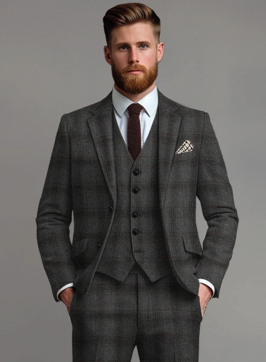 Highlander Gray Classic Check Tweed Suit