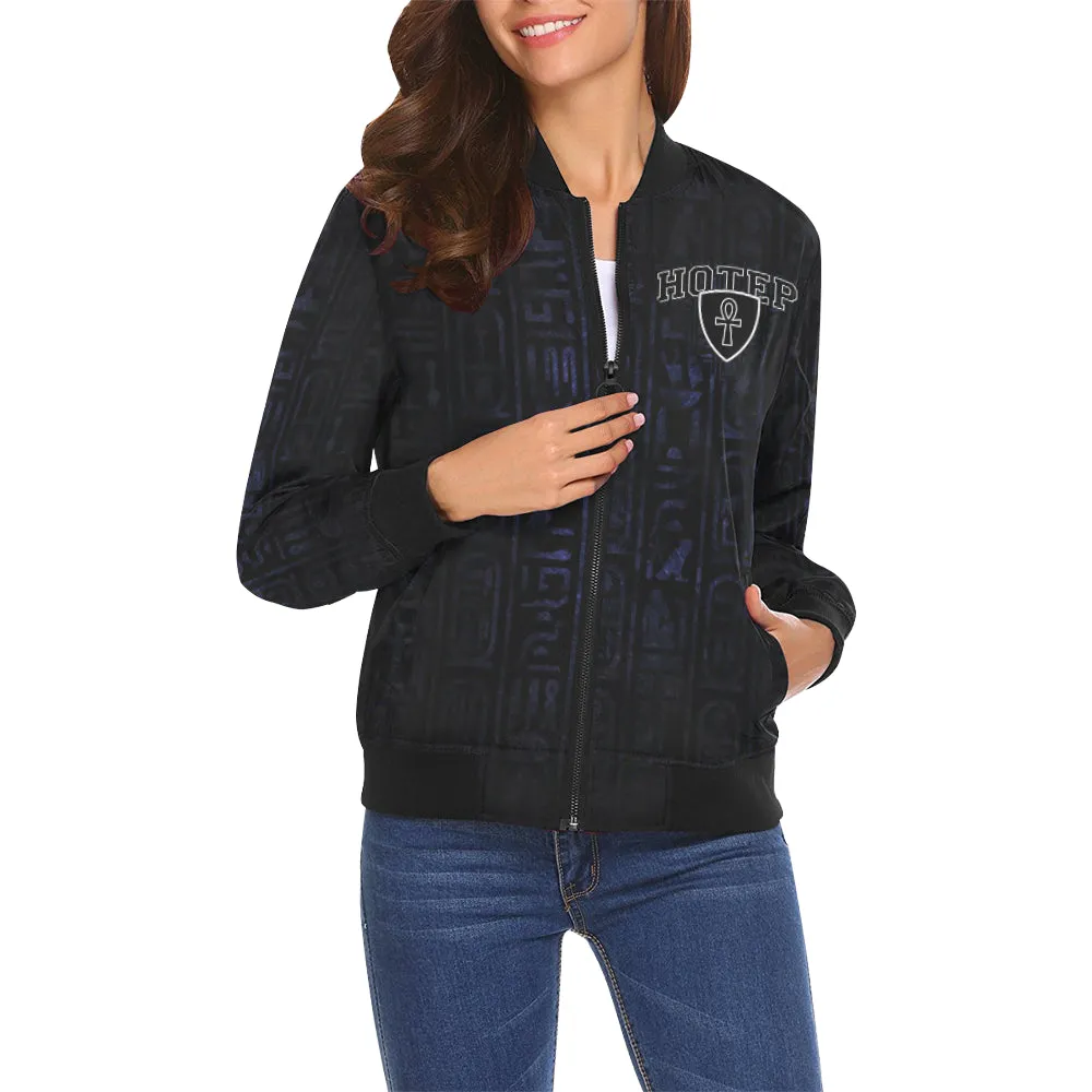 HOTEP ANKH All Over Print Bomber Jacket for Women