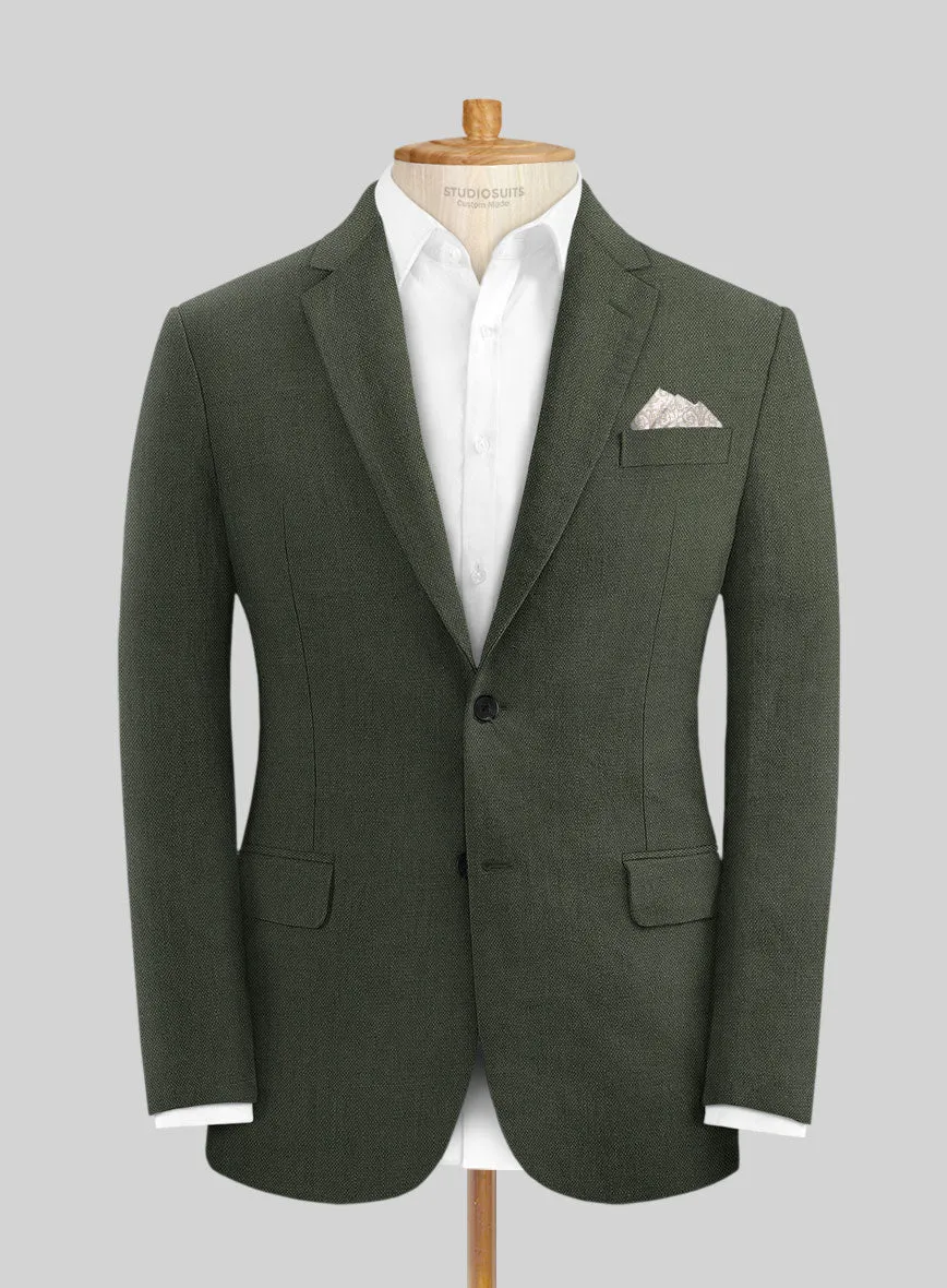 Italian Dark Green Linen Jacket