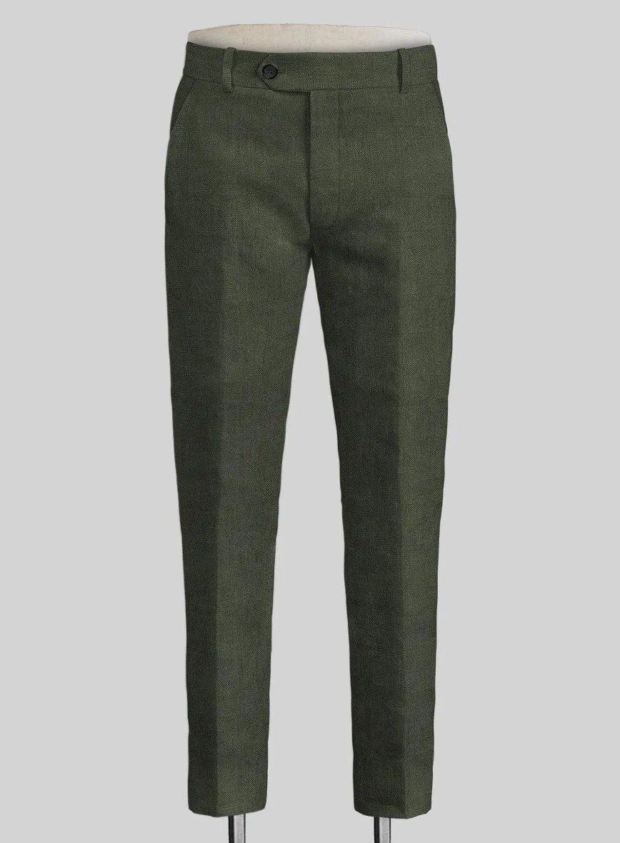 Italian Dark Green Linen Suit