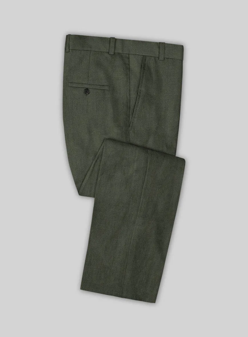 Italian Dark Green Linen Suit