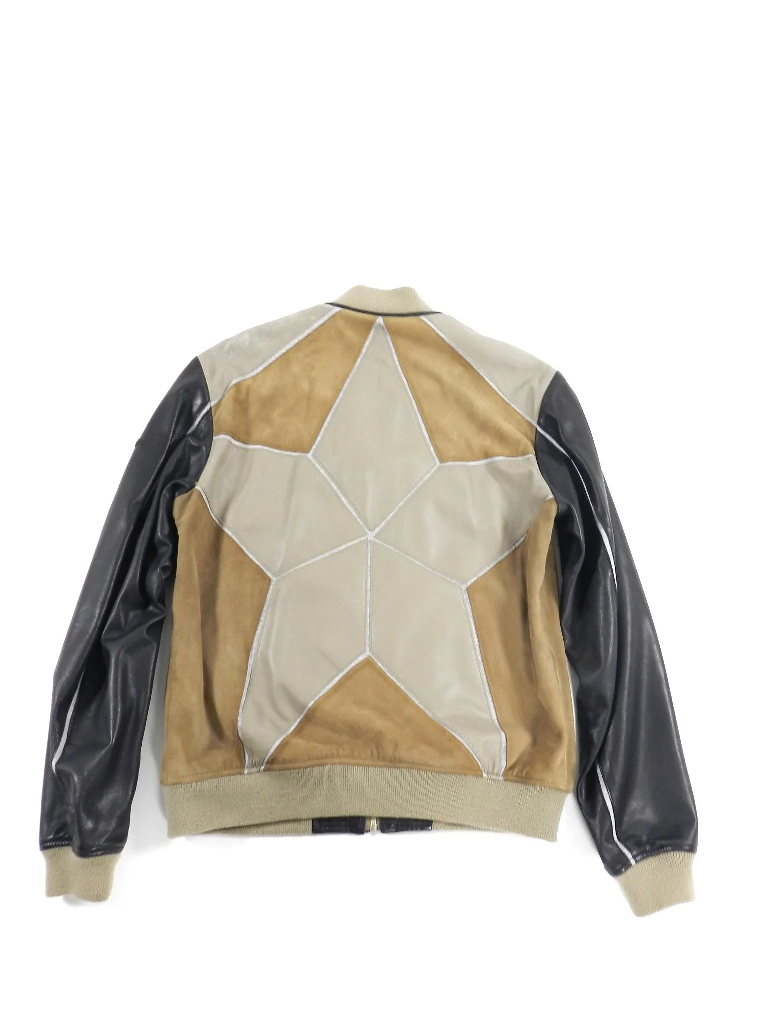 Just Cavalli Brown Multi Leather Bomber Jacket - M