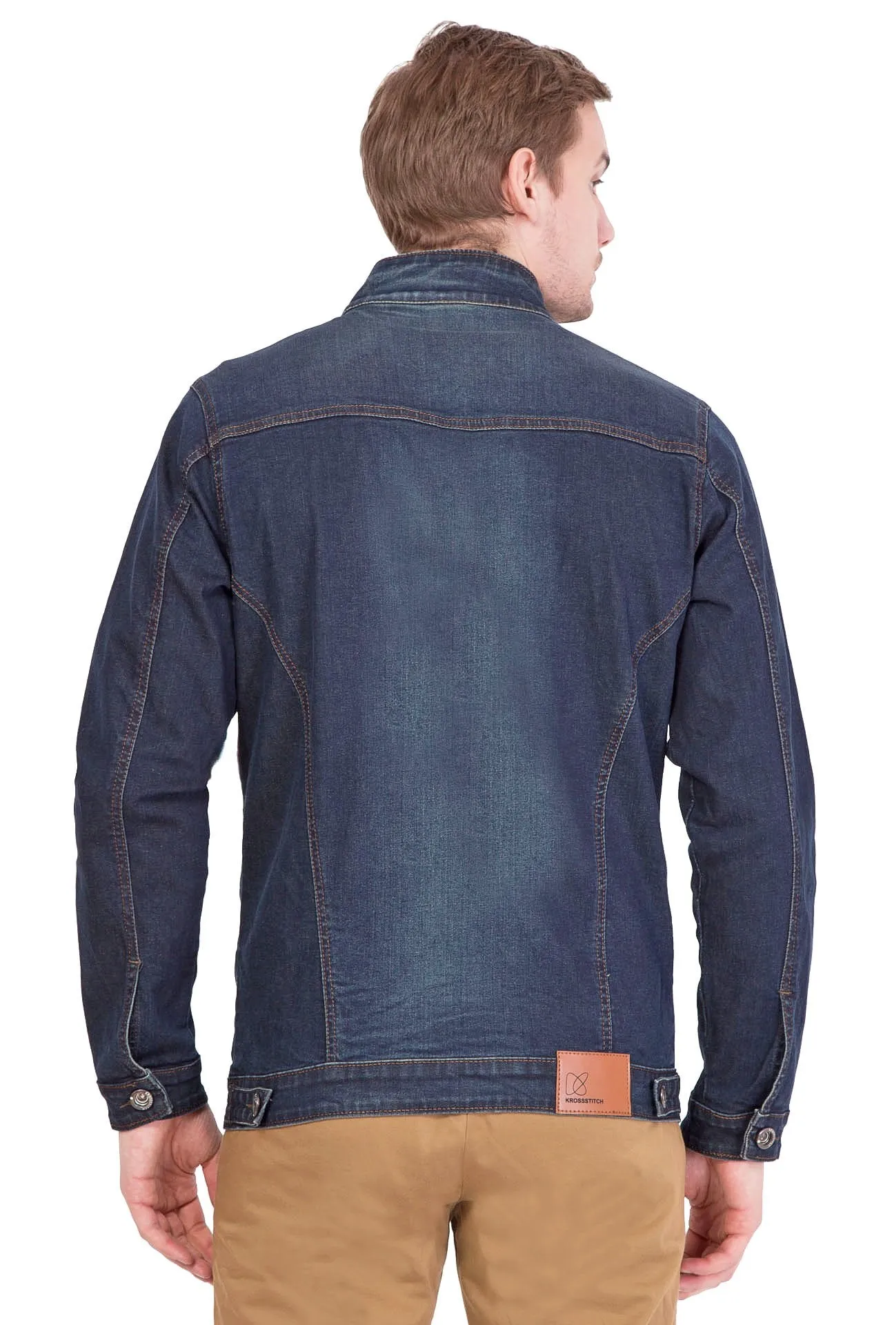 Krossstitch Full Sleeve Men's Denim Jacket with Zipper…