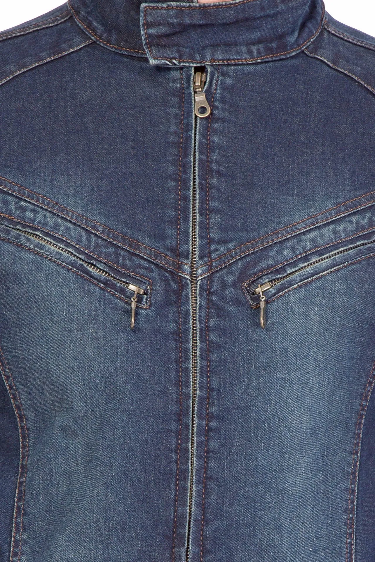 Krossstitch Full Sleeve Men's Denim Jacket with Zipper…