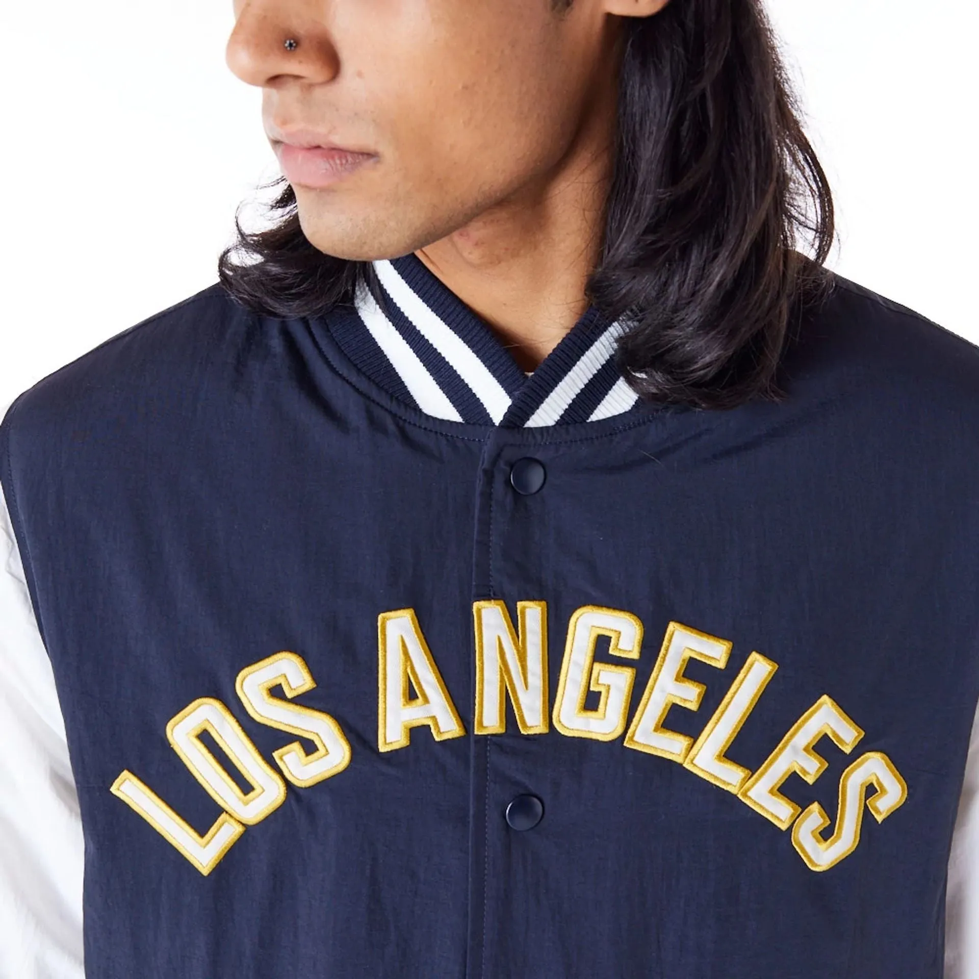 LA Dodgers MLB Wordmark Navy Bomber Jacket