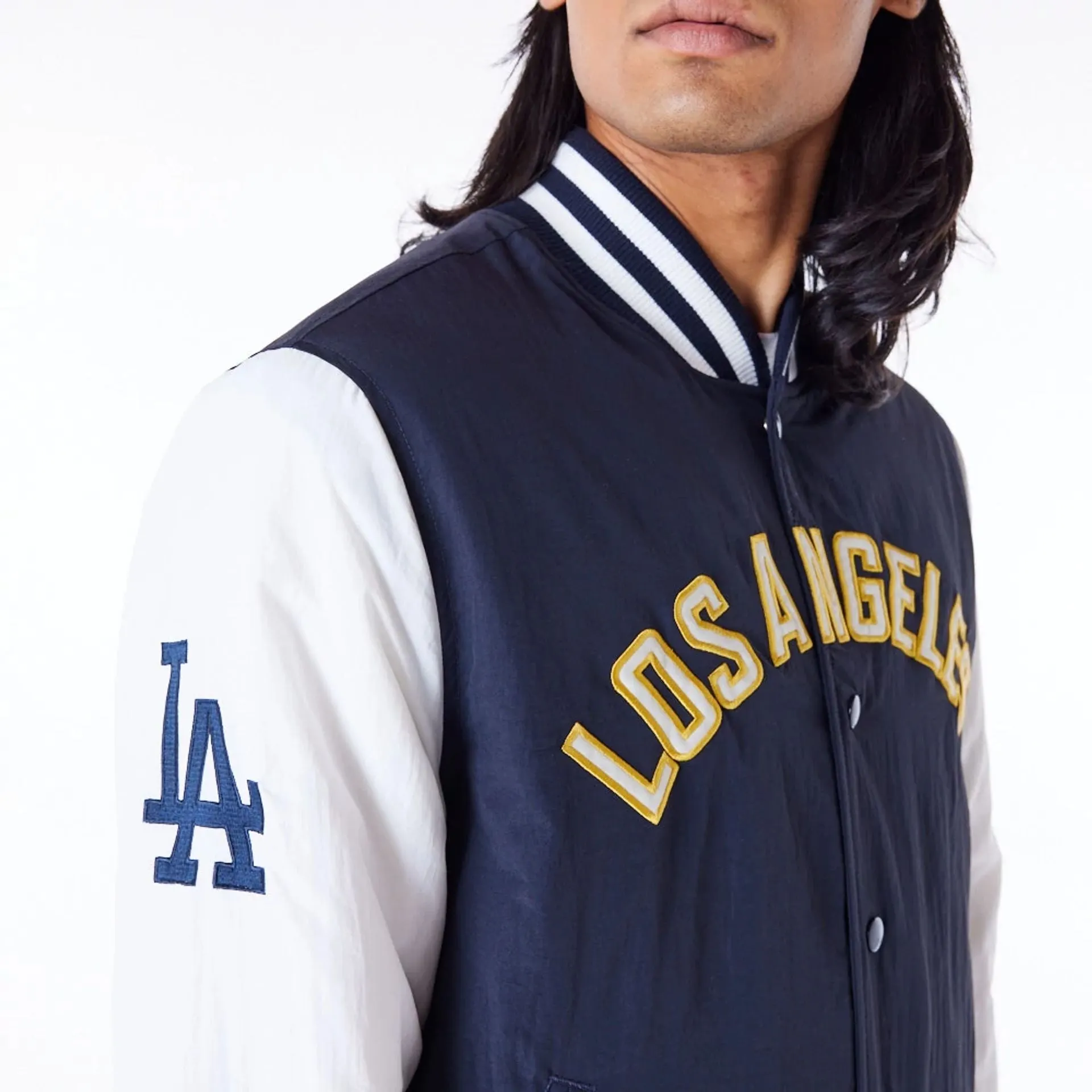LA Dodgers MLB Wordmark Navy Bomber Jacket
