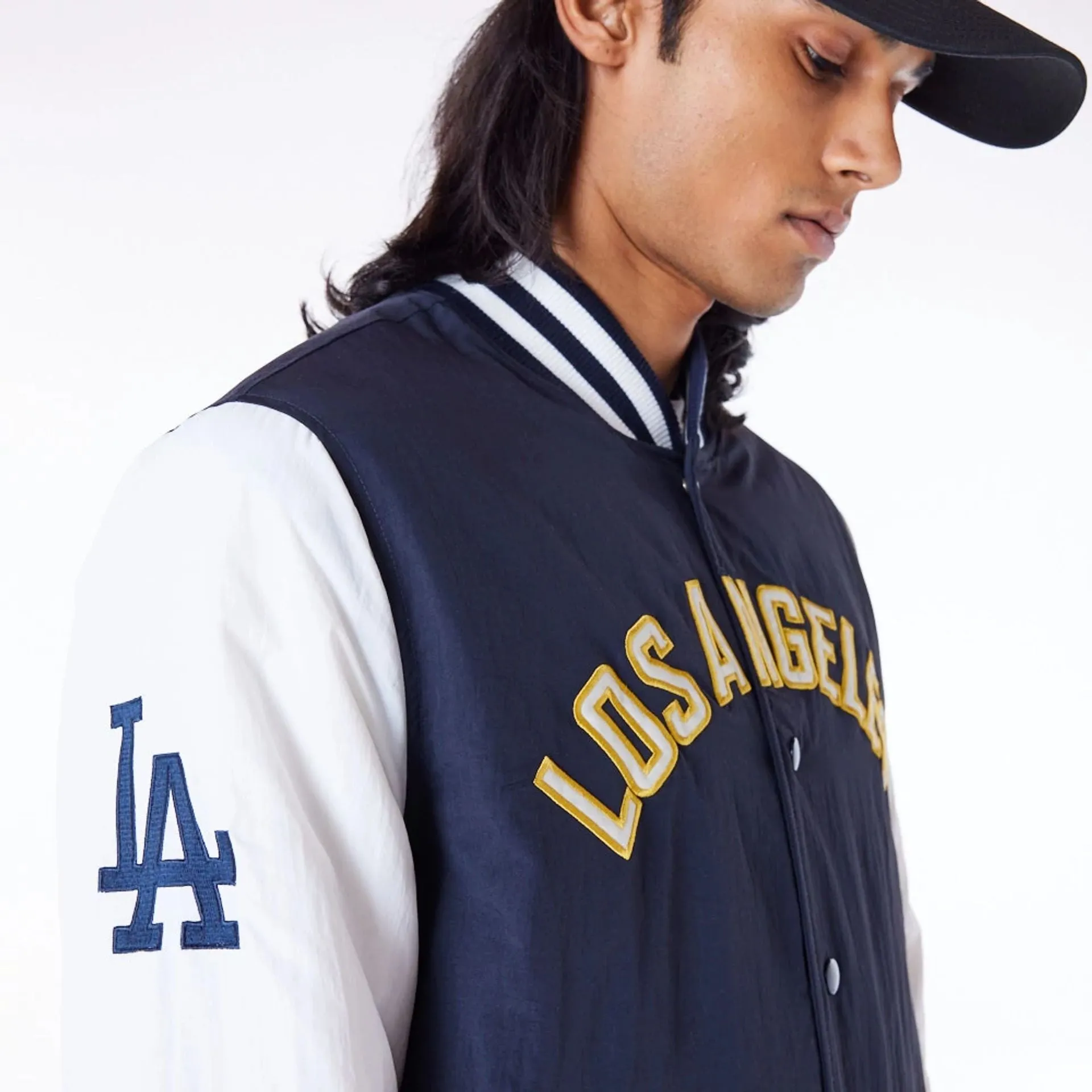 LA Dodgers MLB Wordmark Navy Bomber Jacket