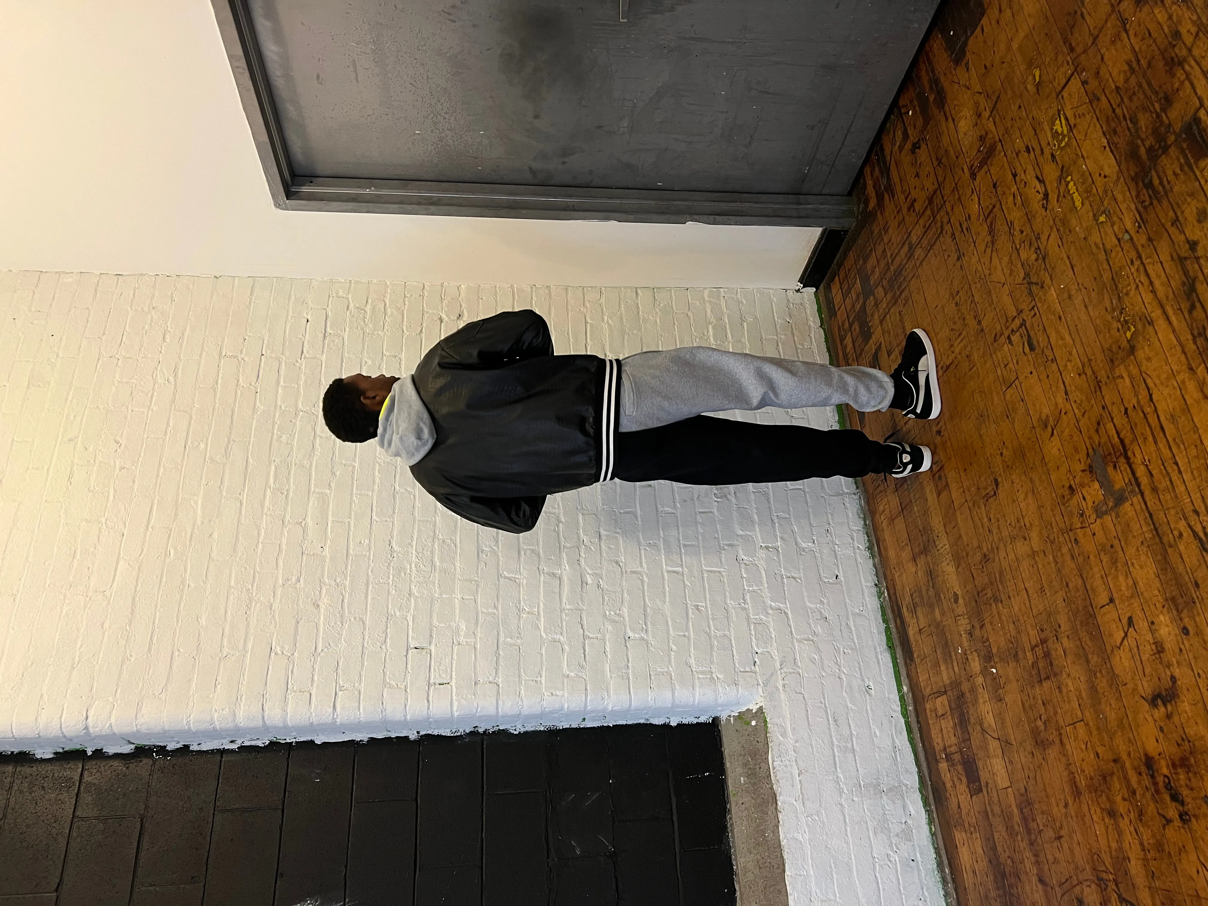 Leather Bomber Jacket in Black