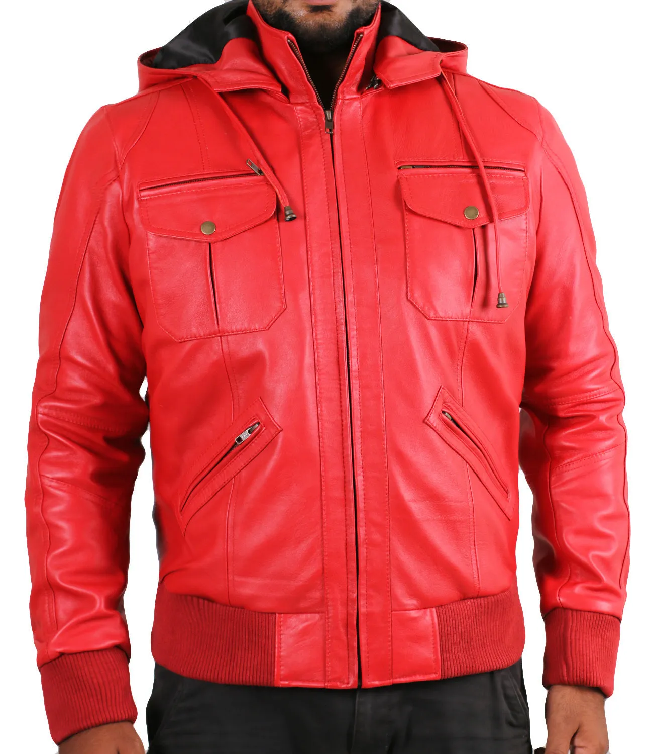 Leather Jackets Hub Mens Genuine Lambskin Leather Jacket (Black, Regal Jacket) - 1501270
