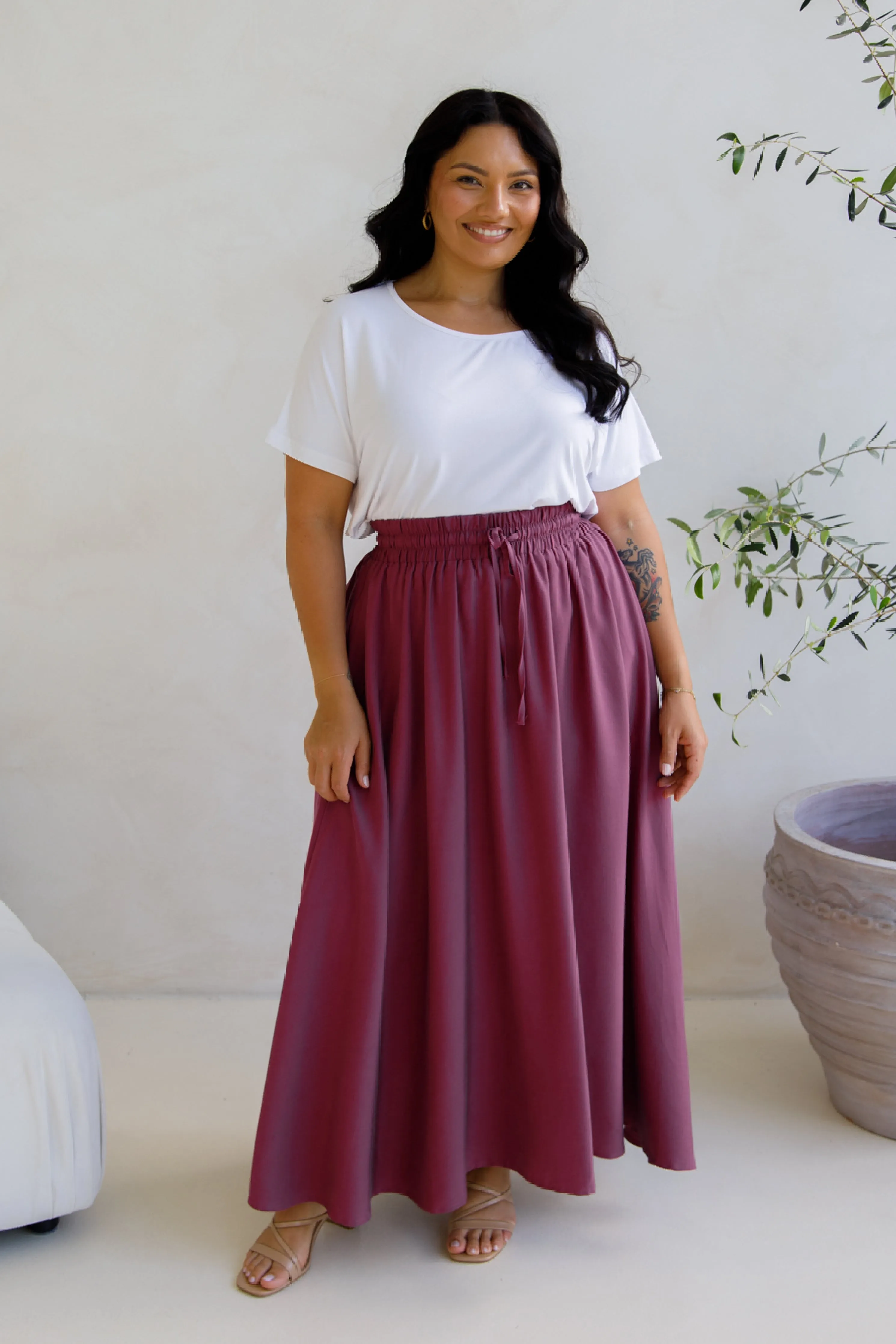 Lena Skirt | Rosewood Tencel