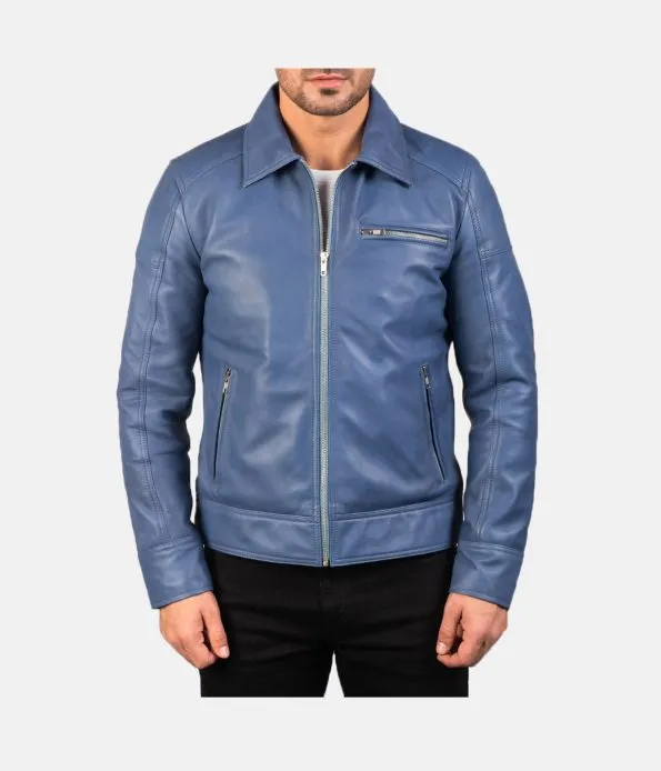 Men's Shirt Style Leather Jacket