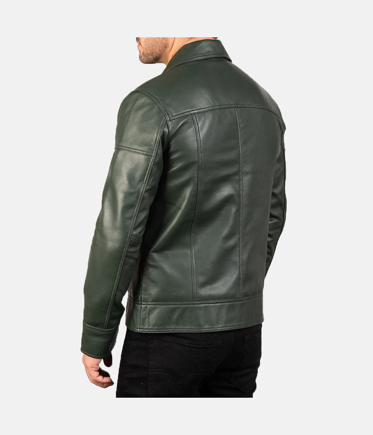 Men's Shirt Style Leather Jacket