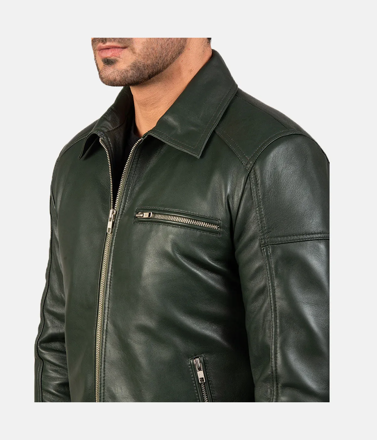 Men's Shirt Style Leather Jacket