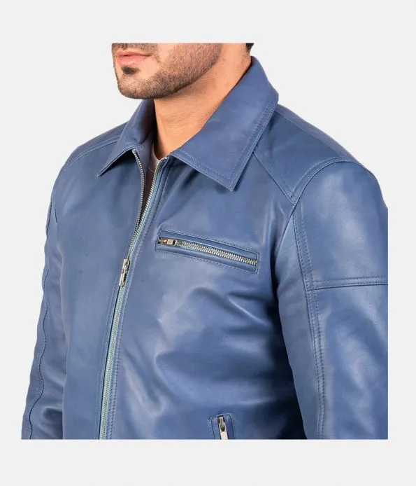 Men's Shirt Style Leather Jacket