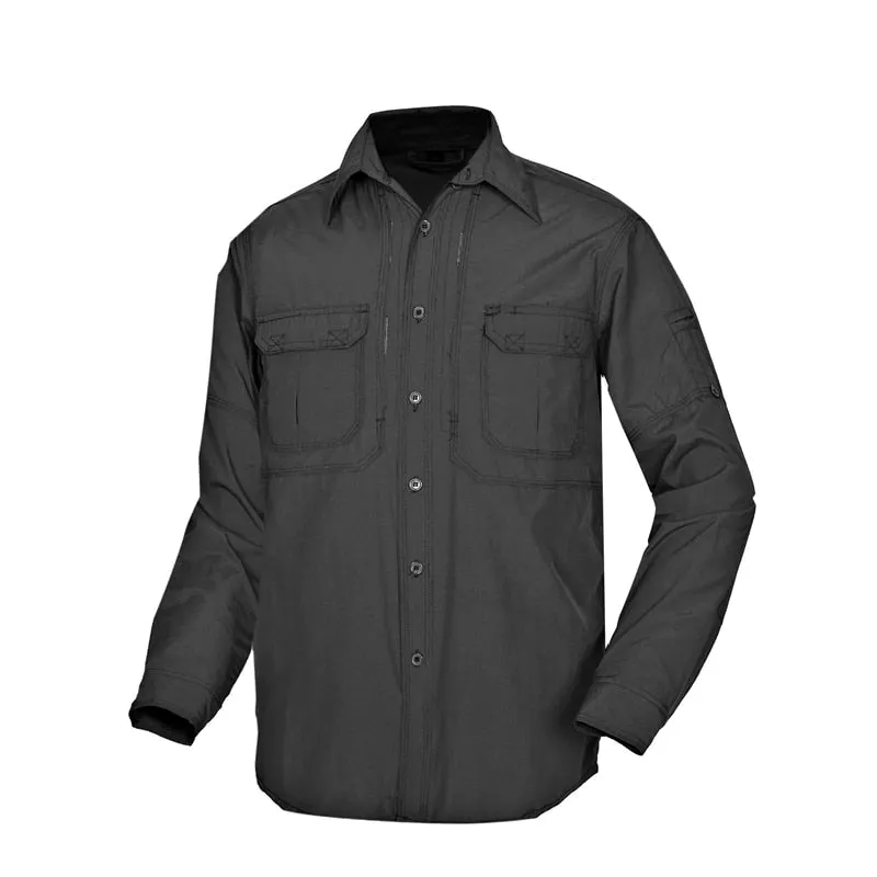Men's Tactical Shirt Military Camouflage Long Sleeve Fast Dry Lightweight Outdoor Jacket Shirt