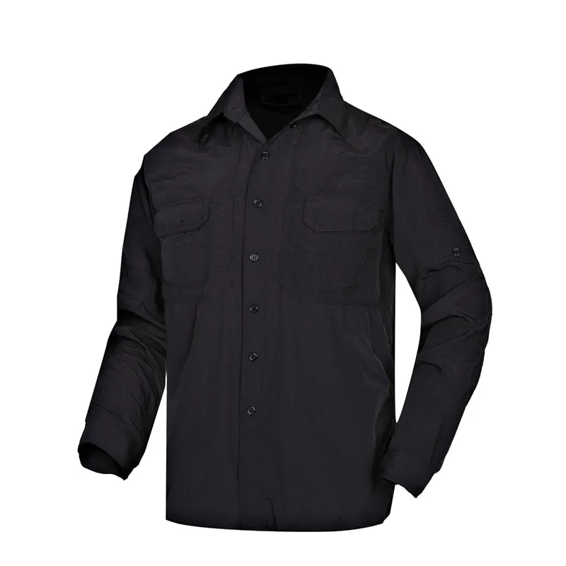 Men's Tactical Shirt Military Camouflage Long Sleeve Fast Dry Lightweight Outdoor Jacket Shirt