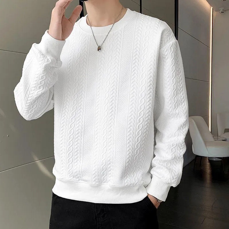 Men's Textured Bottoming Shirt Long Sleeve Sweatshirt 88862981L