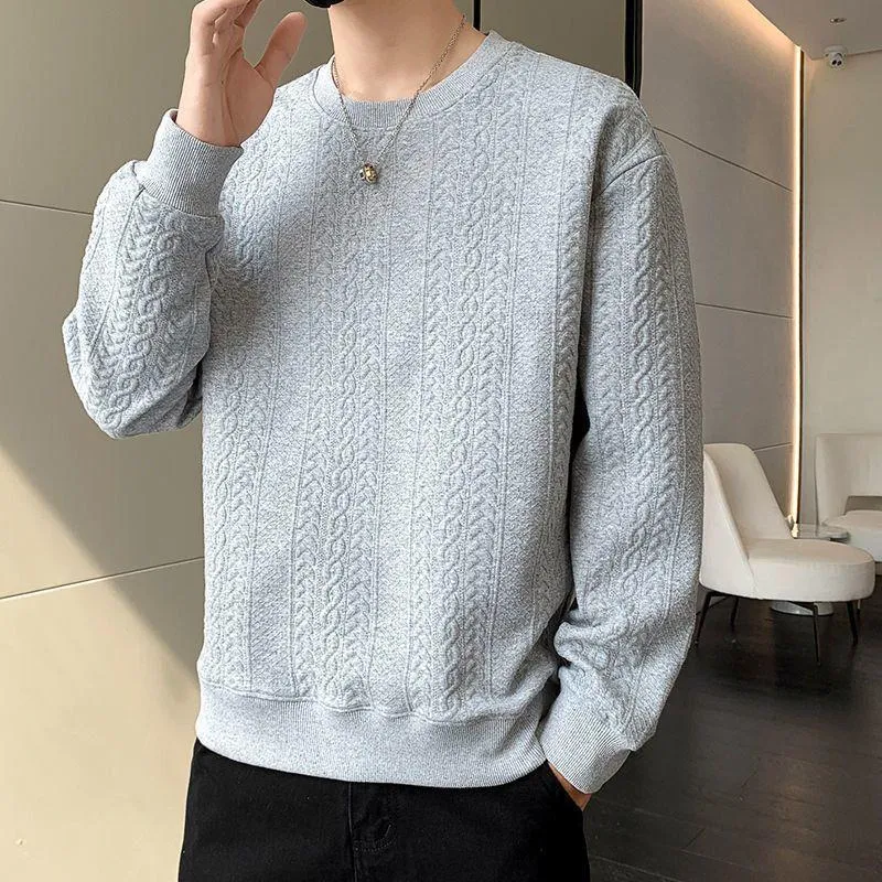 Men's Textured Bottoming Shirt Long Sleeve Sweatshirt 88862981L