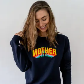 Mother Embroidered Navy Sweatshirt