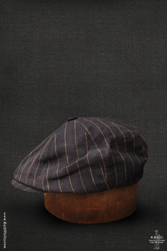 Peaky Hat - Striped Linen  - M