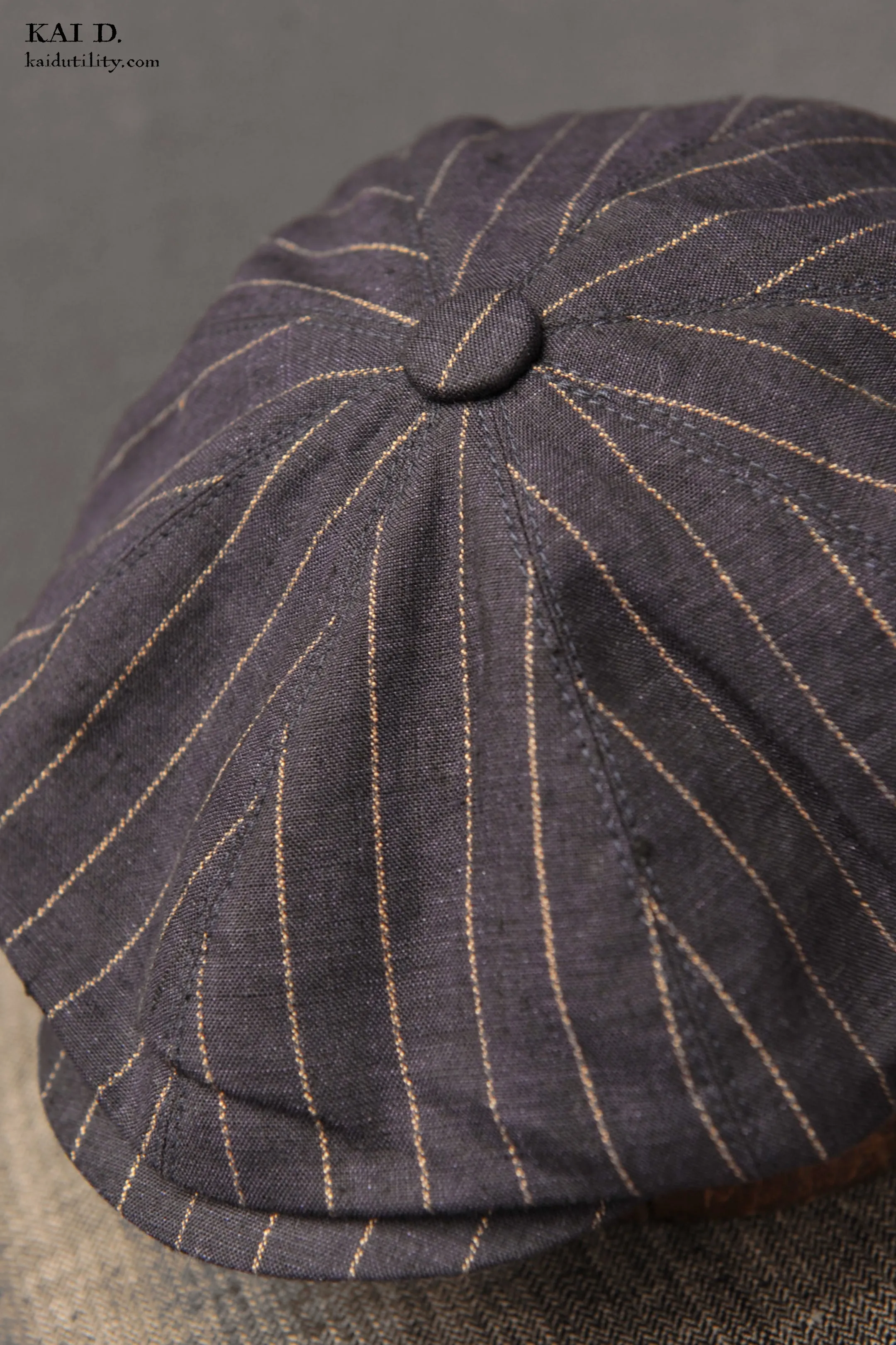 Peaky Hat - Striped Linen  - M