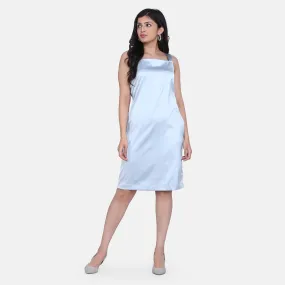 Power Sutra Silver Grey Satin Party Dress