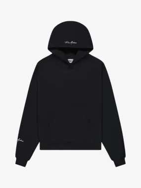 Prior Embroidery Logo Oversized Cropped Hoodie Onyx