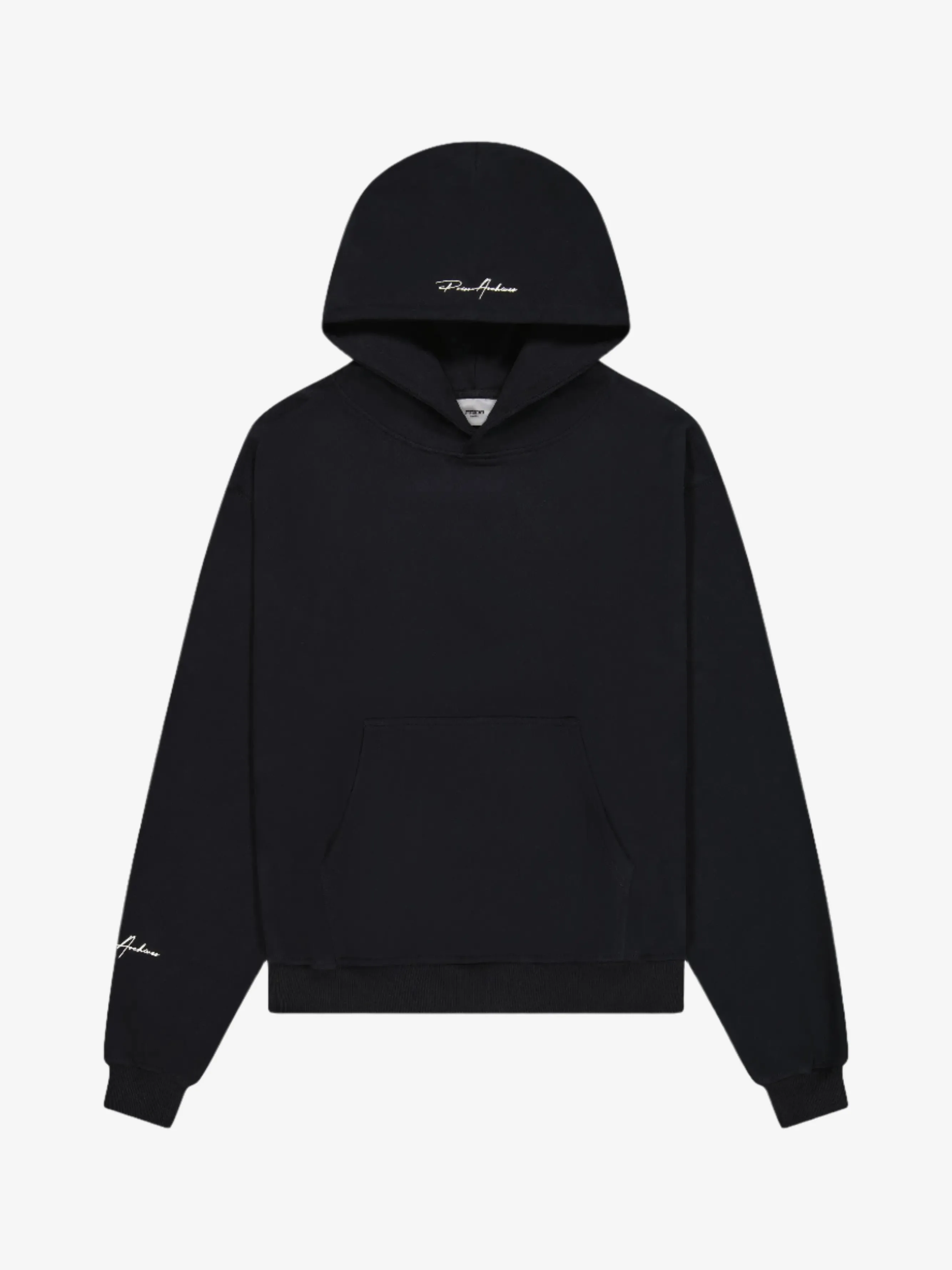 Prior Embroidery Logo Oversized Cropped Hoodie Onyx