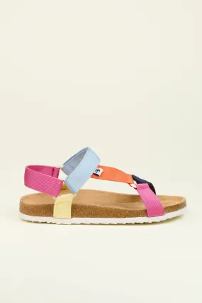 Rainbow Webbing Strap Sandals