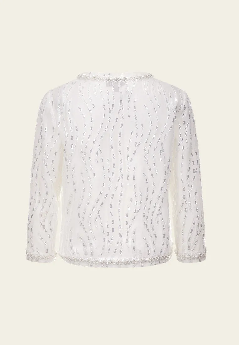 Sequin-detail Mesh Jacket