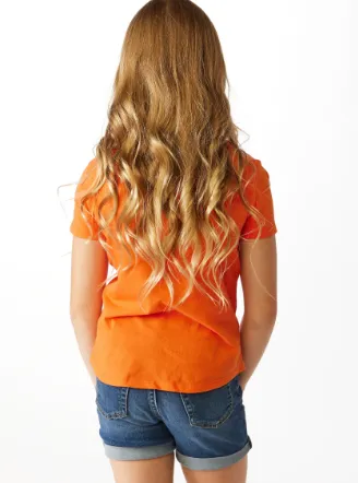 Sequin Shirt in Orange with Tiger Face