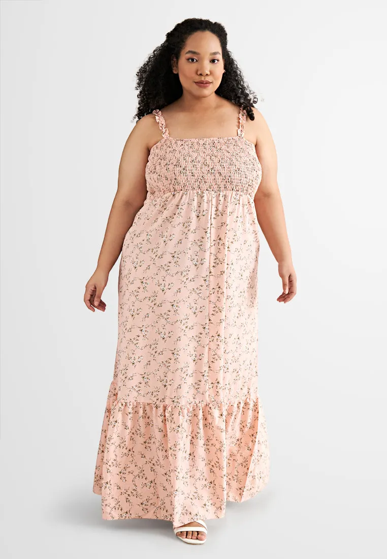 Sharon Two-Way Ruffle Strap Smocked Dress