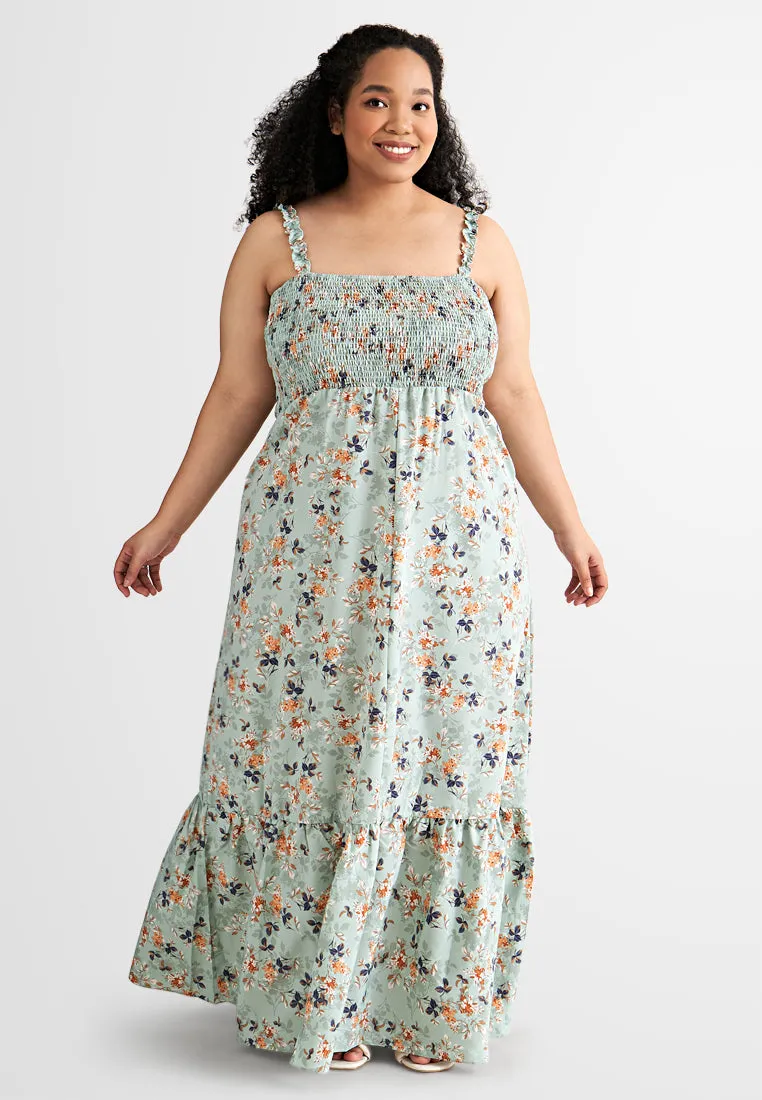 Sharon Two-Way Ruffle Strap Smocked Dress