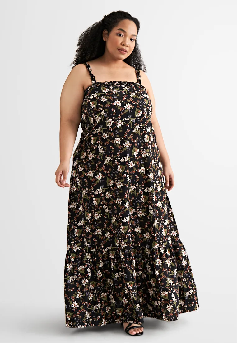 Sharon Two-Way Ruffle Strap Smocked Dress