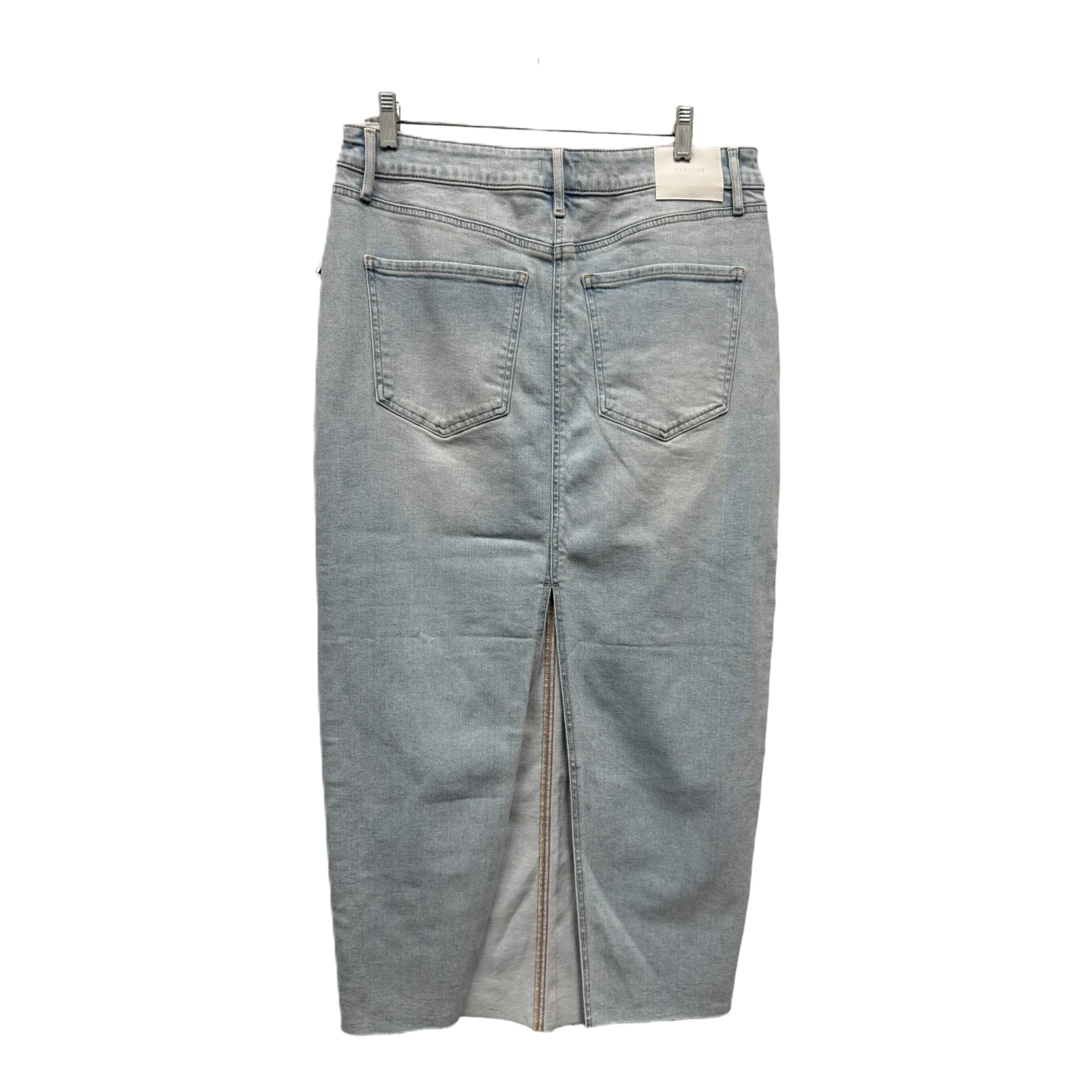 Skirt Maxi By Express In Blue Denim, Size: 12